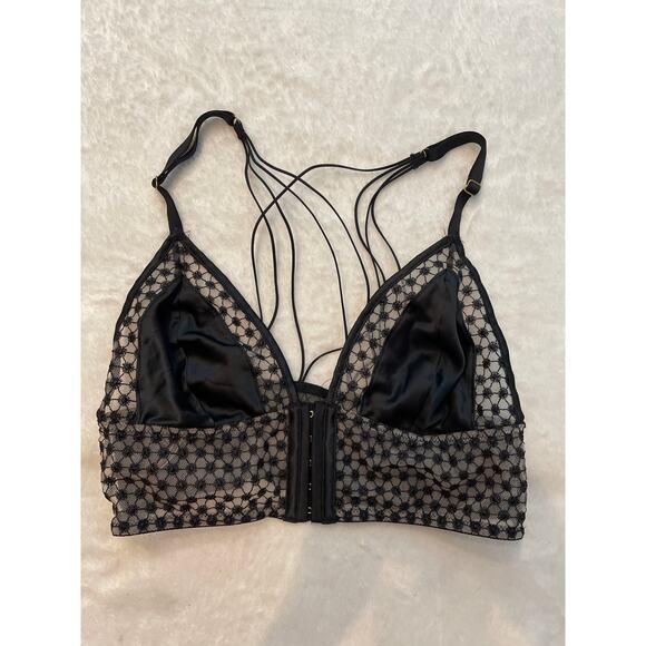 VICTORIA'S SECRET Luxe Starburst Long Line Triangle Bralette Bra M Medium Black - Picture 4 of 14